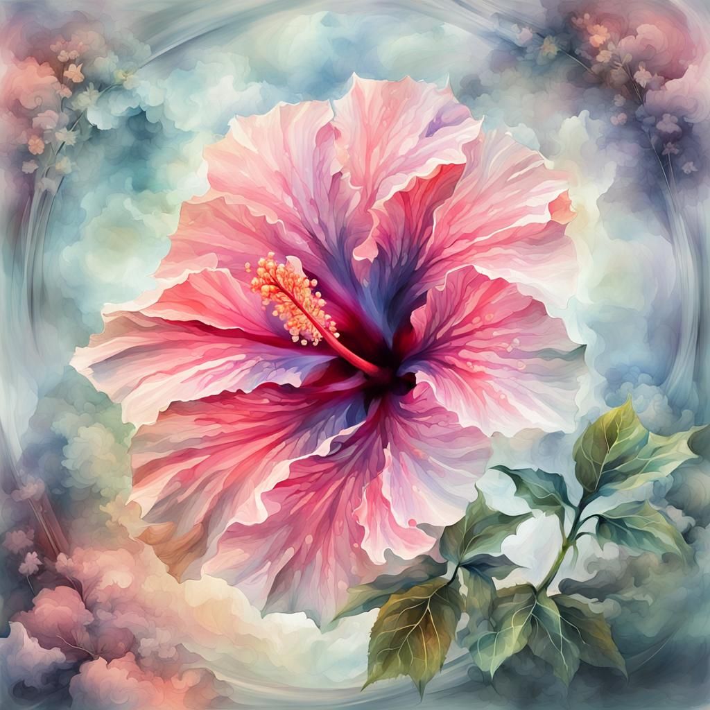 Pink hibiscus  by @Skyangel