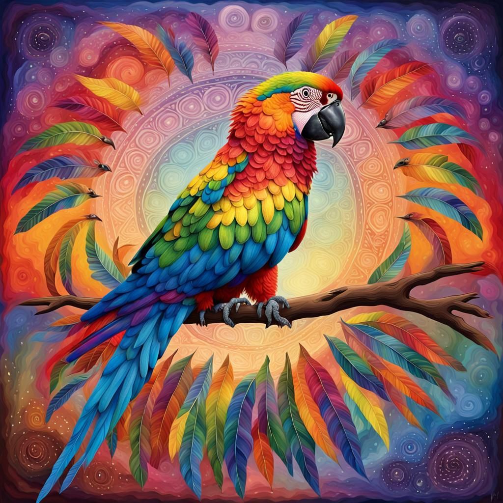 Dreamtime Parrot.  by @Eto Demerzel
