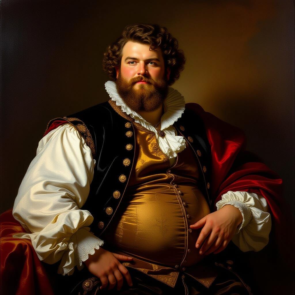 Handsome Man in Renaissance Portrait Style