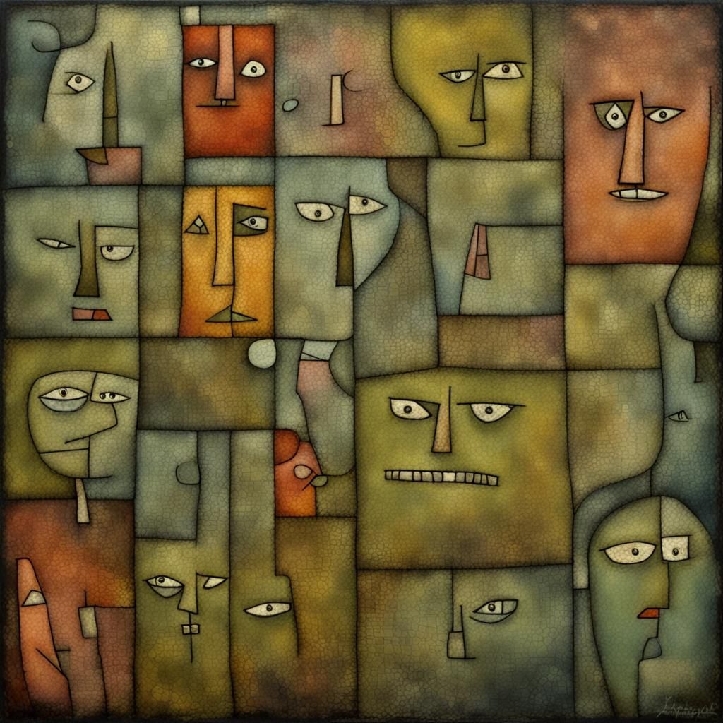 Patchwork pandemonium, portrait in plutonium, patina of anci...