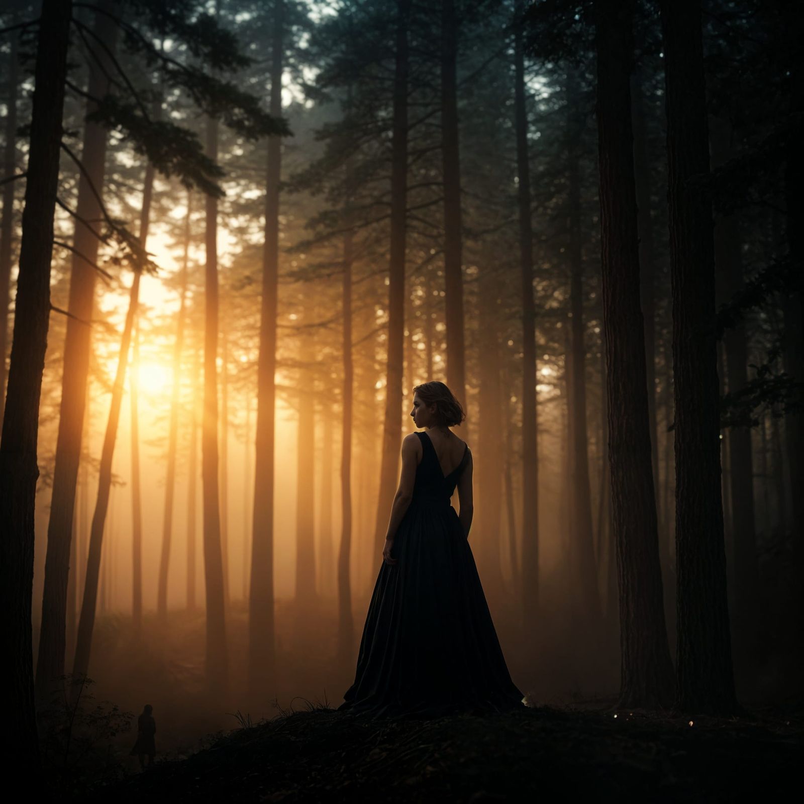 Ethereal Emerald Snowfall in a Dramatic Cinematic Scene