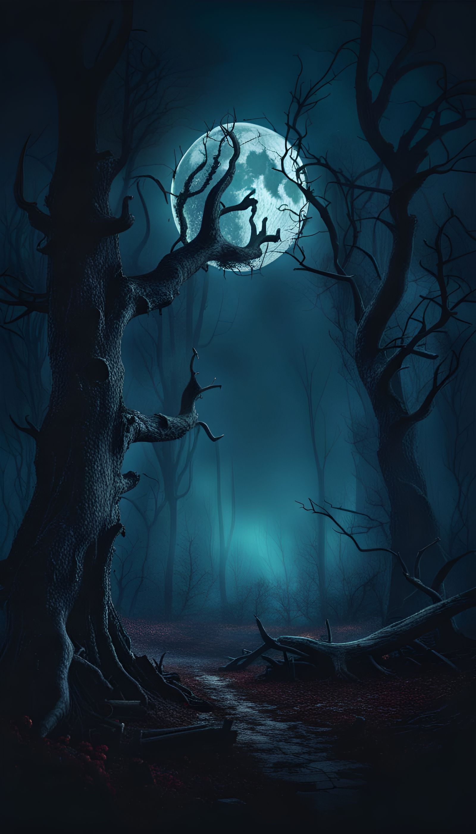 Haunted woods mobile screen saver 2 - AI Generated Artwork - NightCafe ...