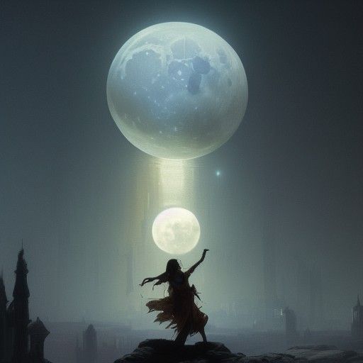 Dance on the moon - AI Generated Artwork - NightCafe Creator