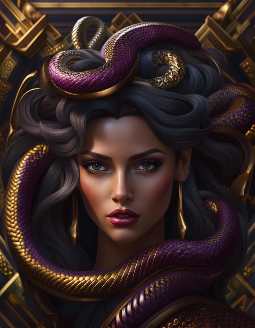 Beautiful Medusa snake goddess