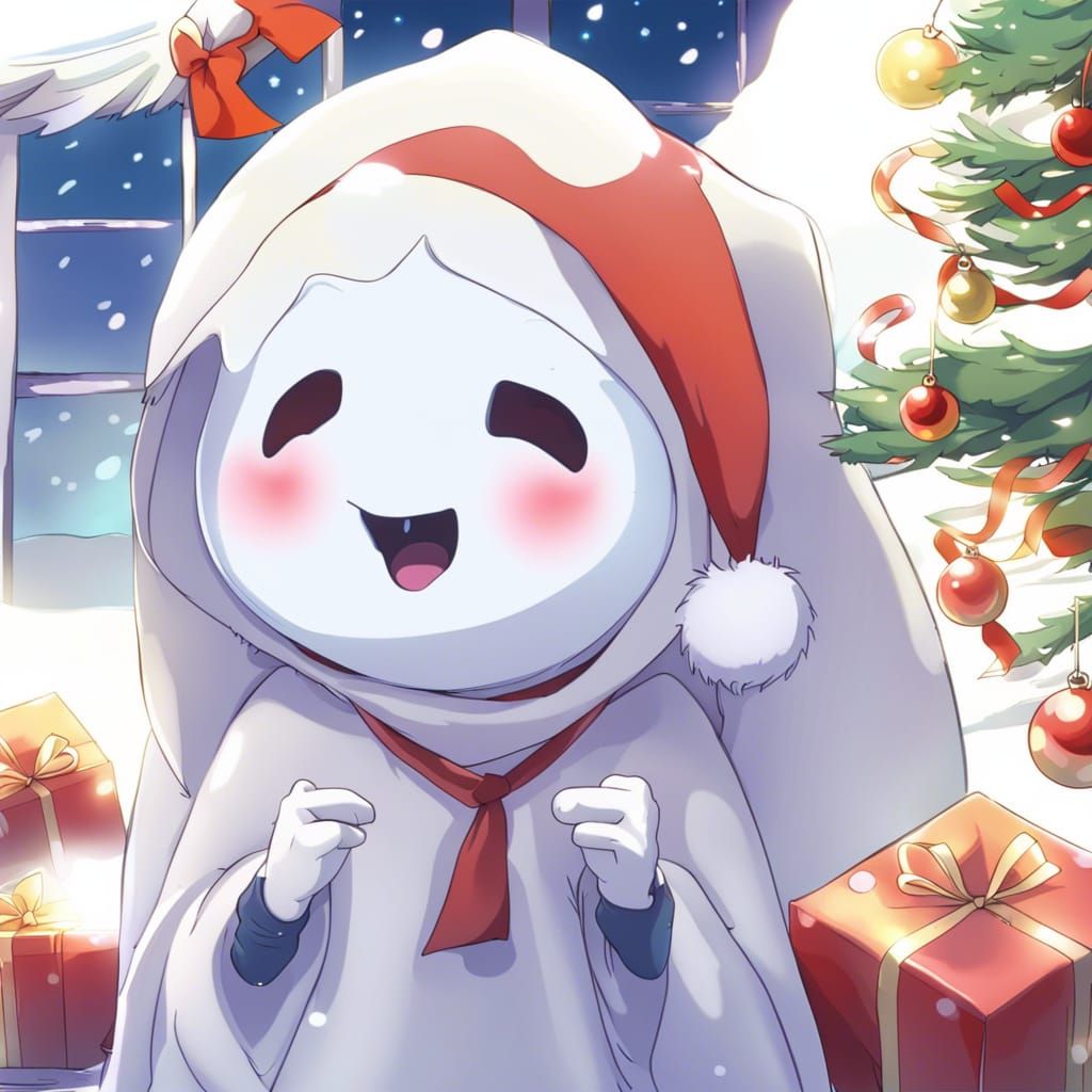 Little ghost singing a Christmas song  by @Aline Rubert