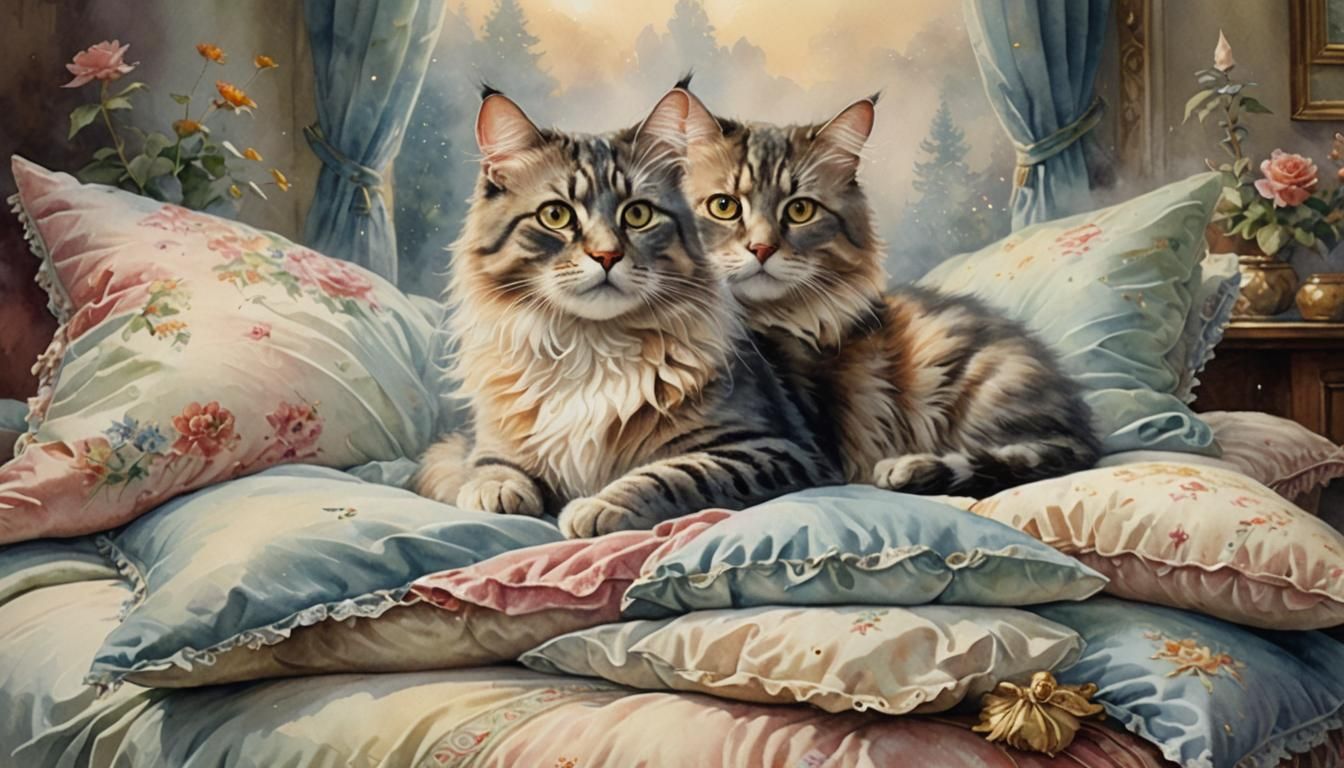 Cat on a pillow
portrait
watercolor
