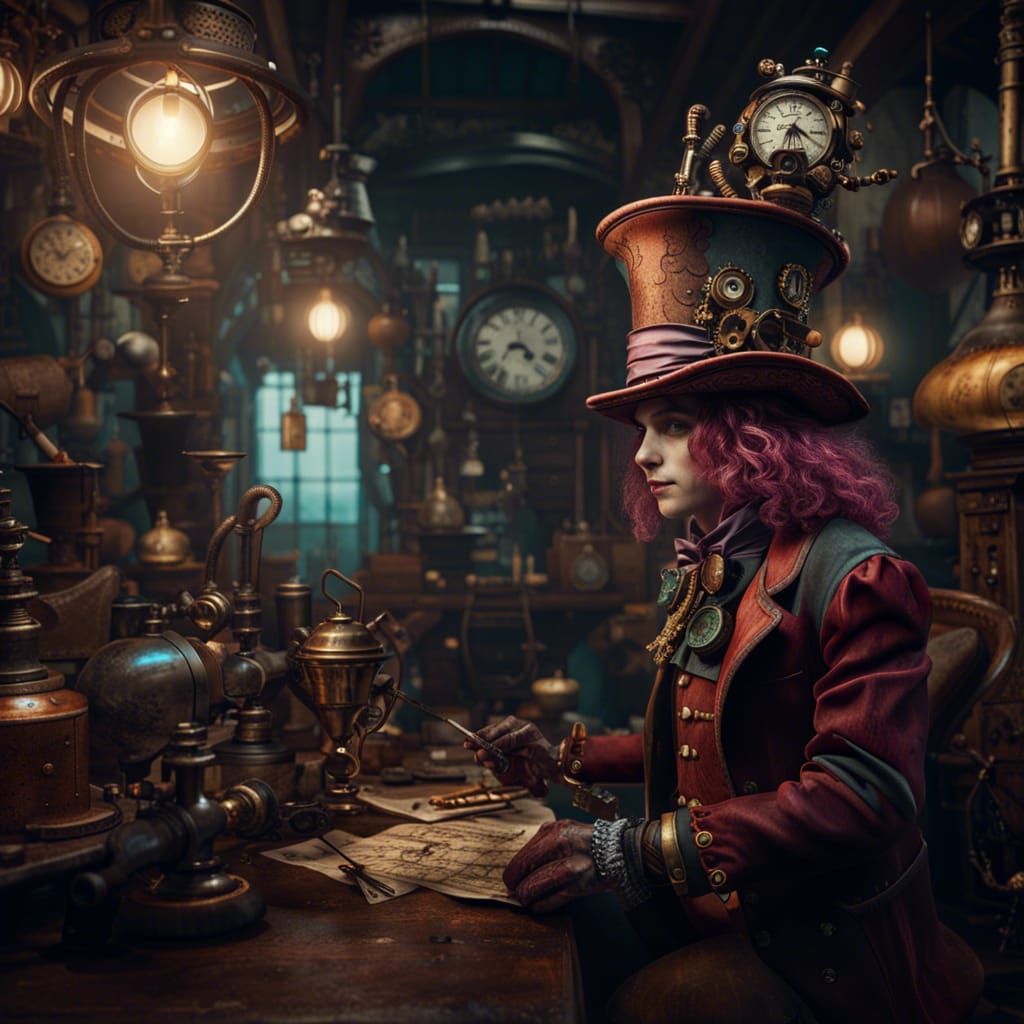 Steampunk Mad Hatter   by @RobTiger