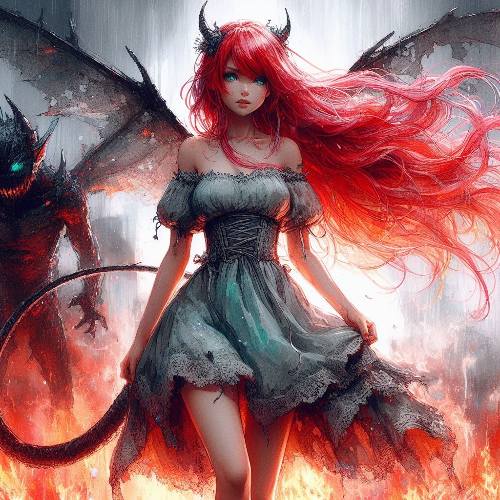 😈 Red Demon Girl (Anime Attempt) 😈 - AI Generated Artwork - NightCafe ...