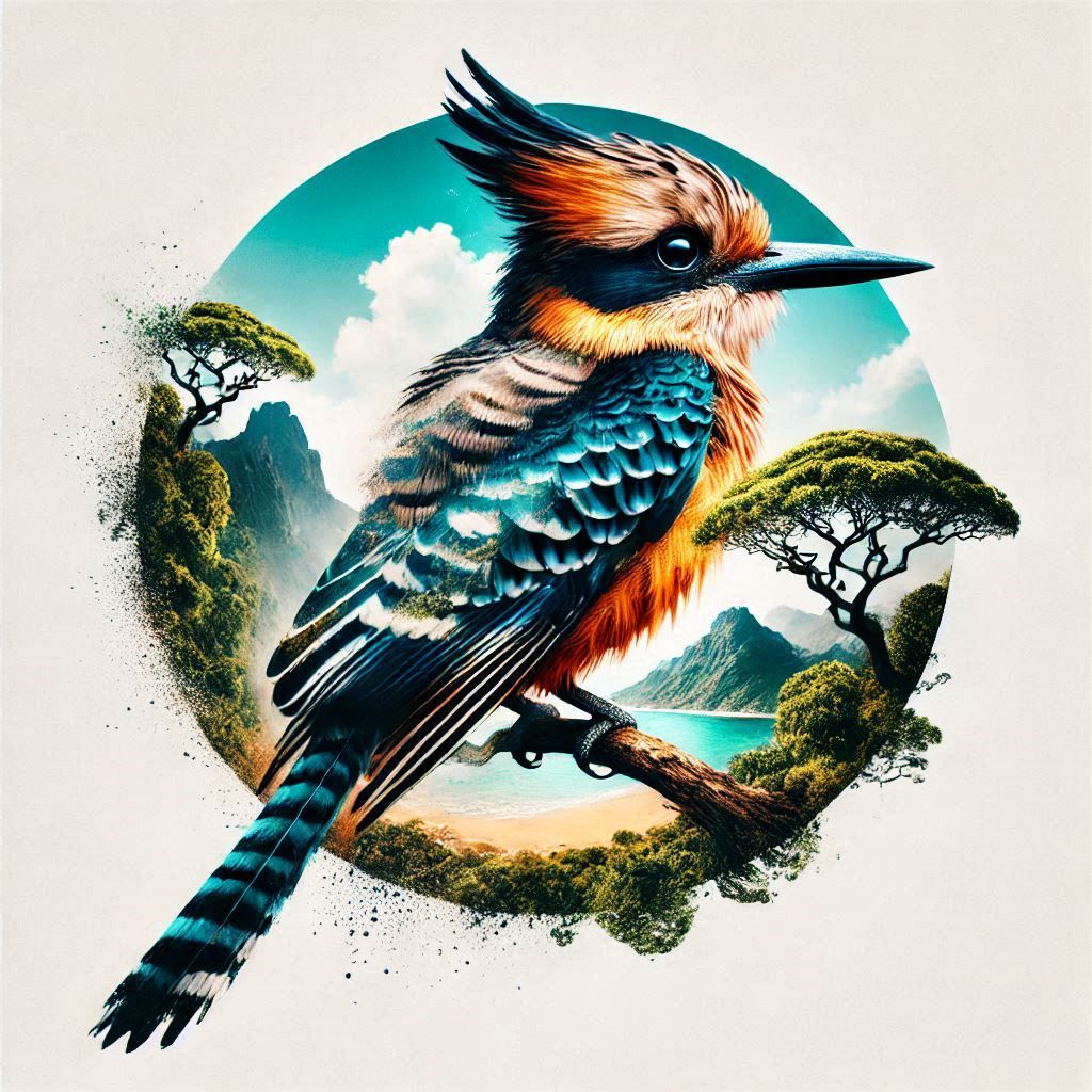 double exposure beautiful fantasy DALL-E 3 portrait landscape..