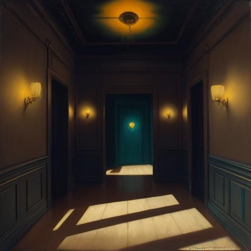 A Surreal Shadow Presence watches with red eyes behind the g...