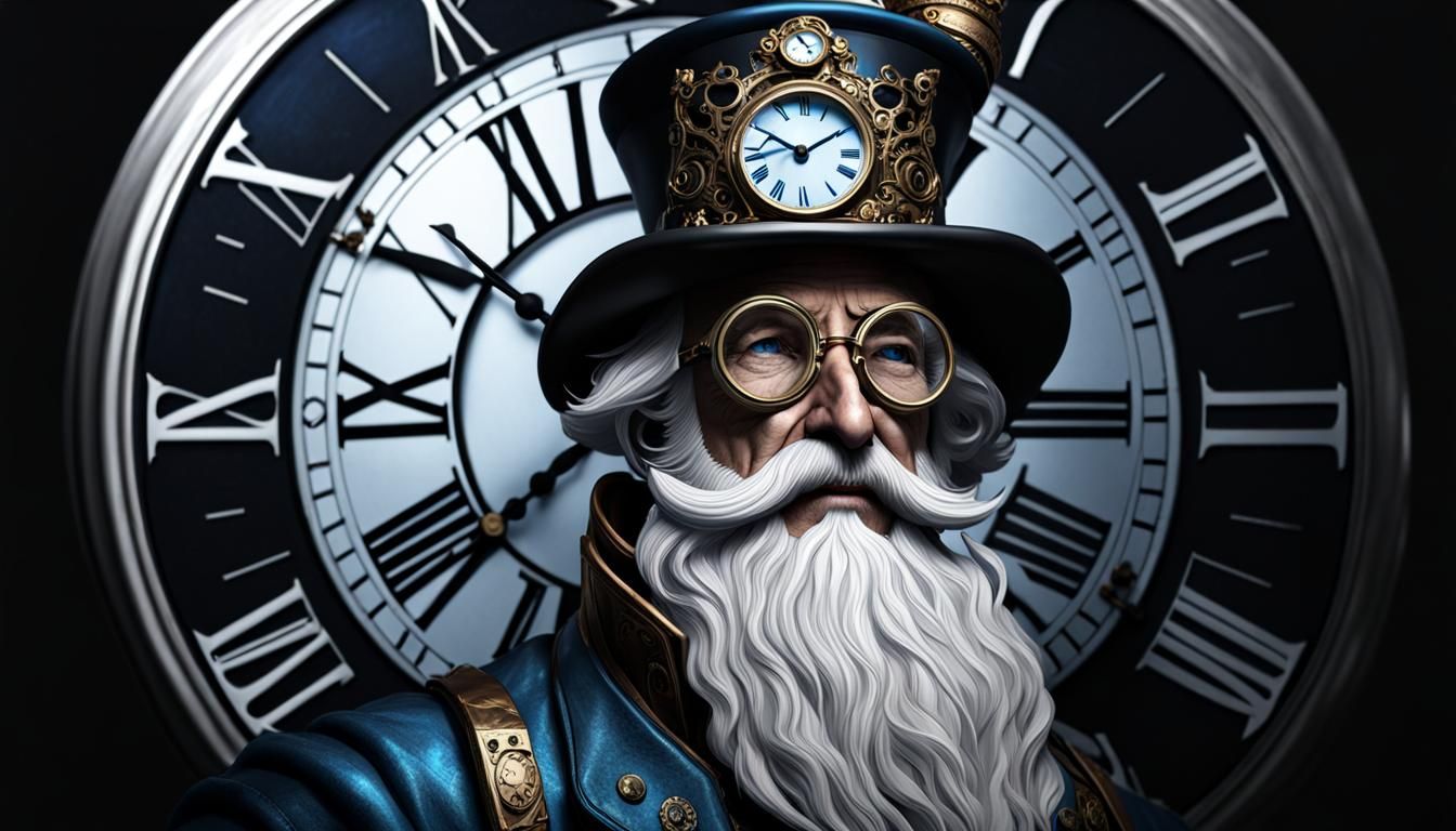 father time counting the last seconds to midnight  by @undefined