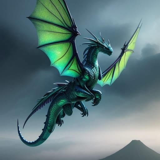 Majestic Dragon in Sci-Fi Fantasy Art