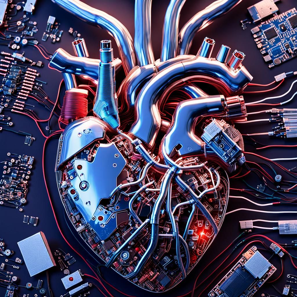 Heart made out of electronics