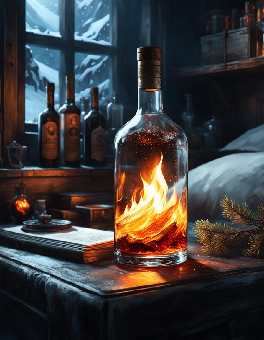 Bottled Flames AI Generated Artwork NightCafe Creator