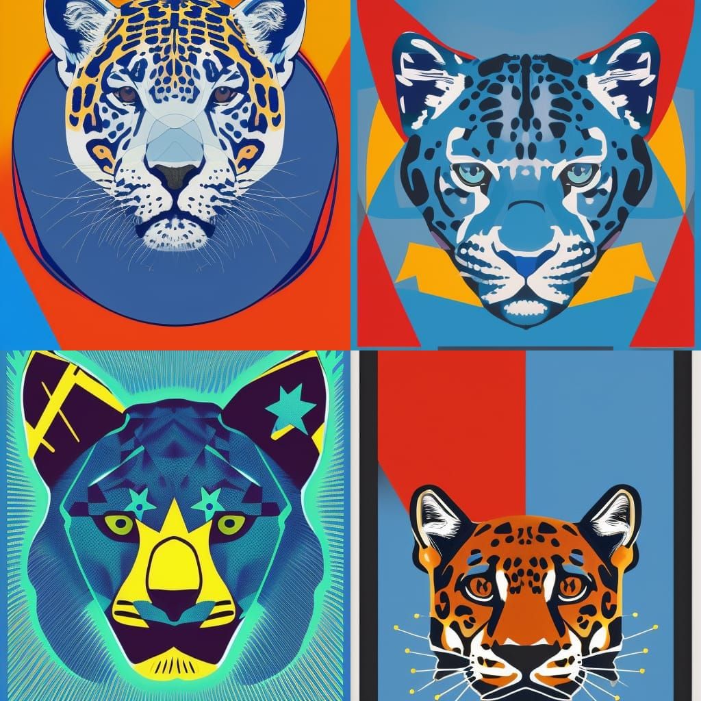 blue star Jaguar face forward