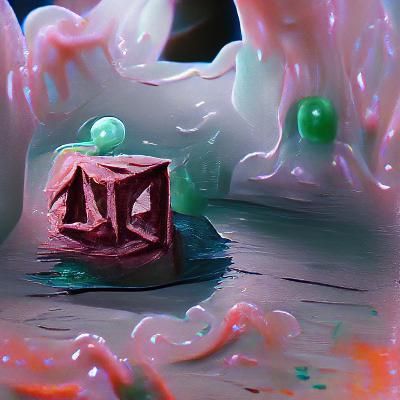 Gelatinous Cube from DnD in a Dark Dungeon