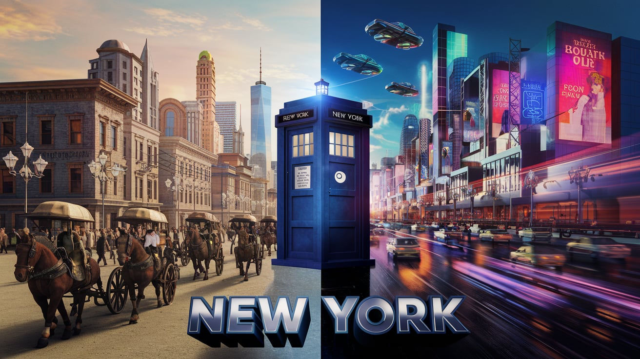 New York 1850 and 2050, TARDIS time travel