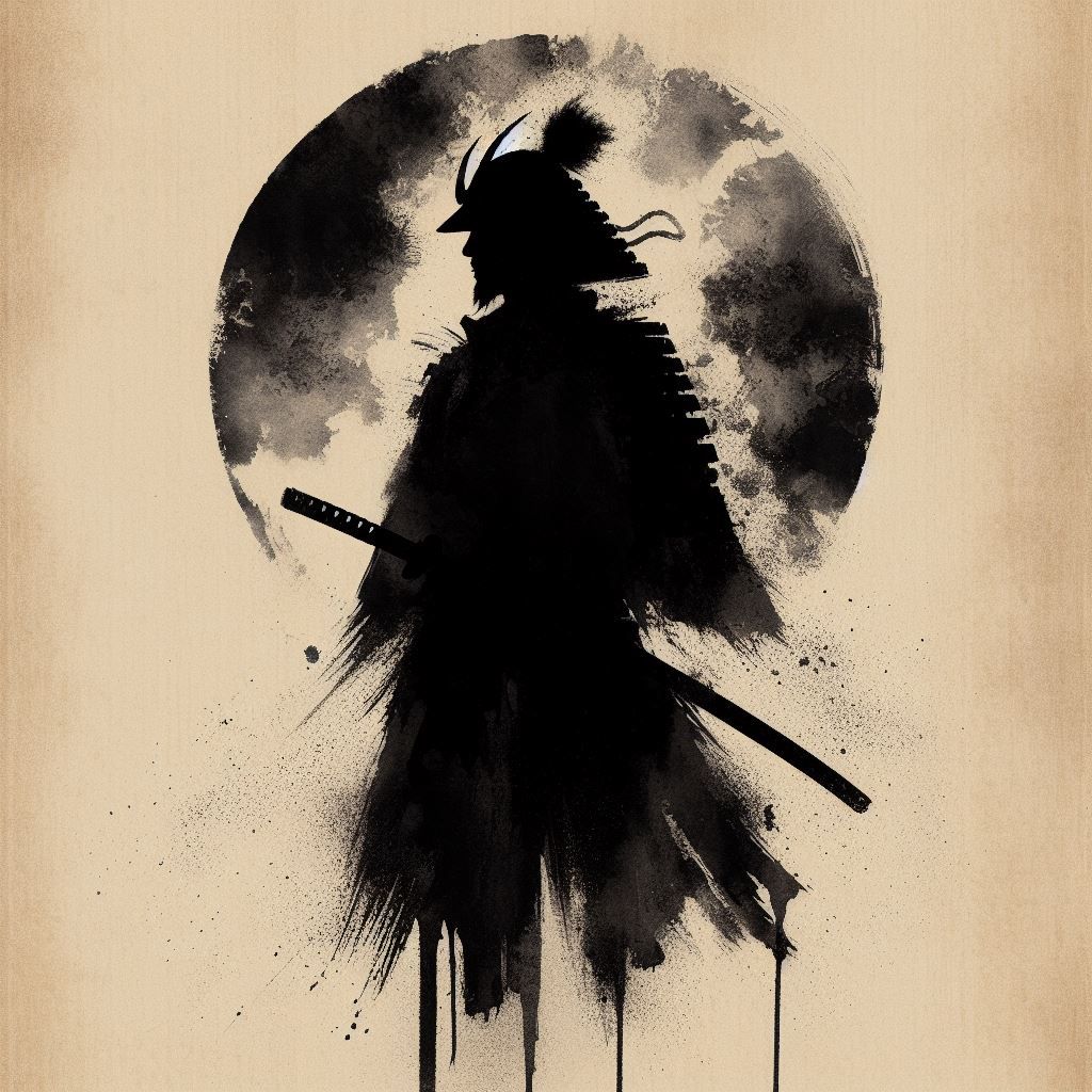 Japanese ink: Samurai Silhouette