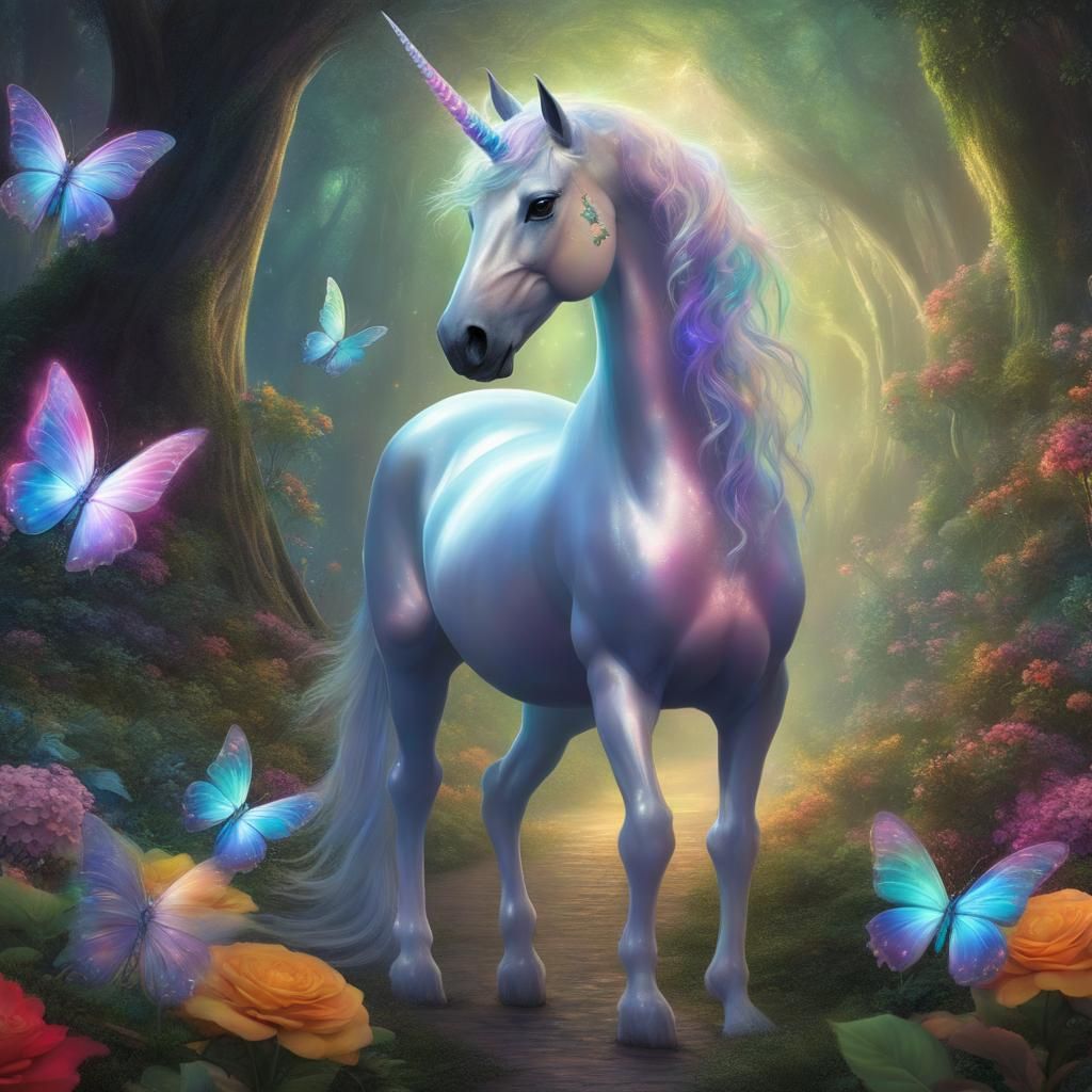 Mystical Unicorn in Enchanted Forest