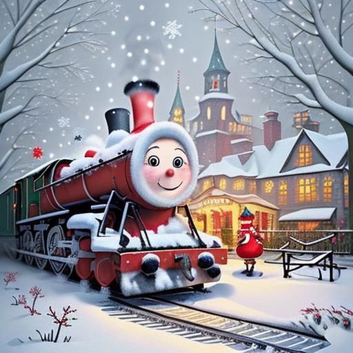 Cute christmas train