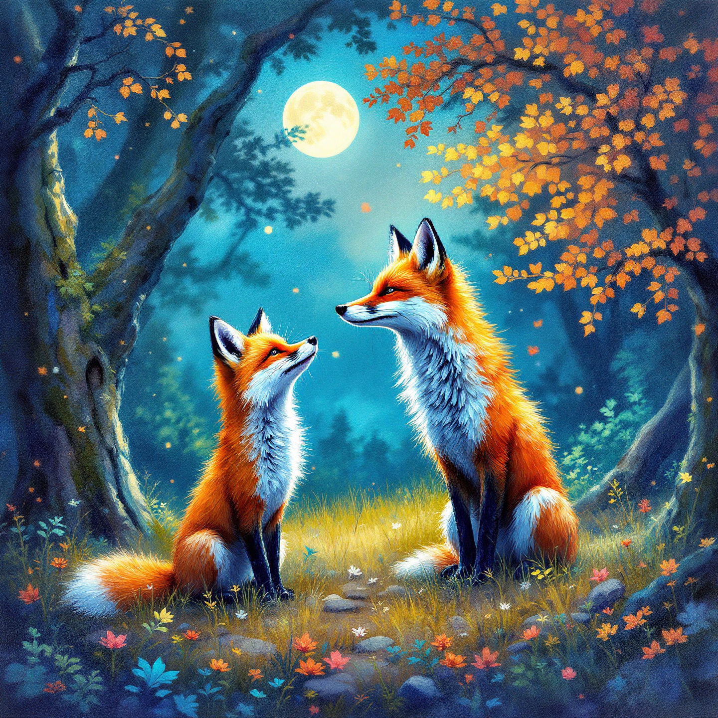 Moonlight Foxes