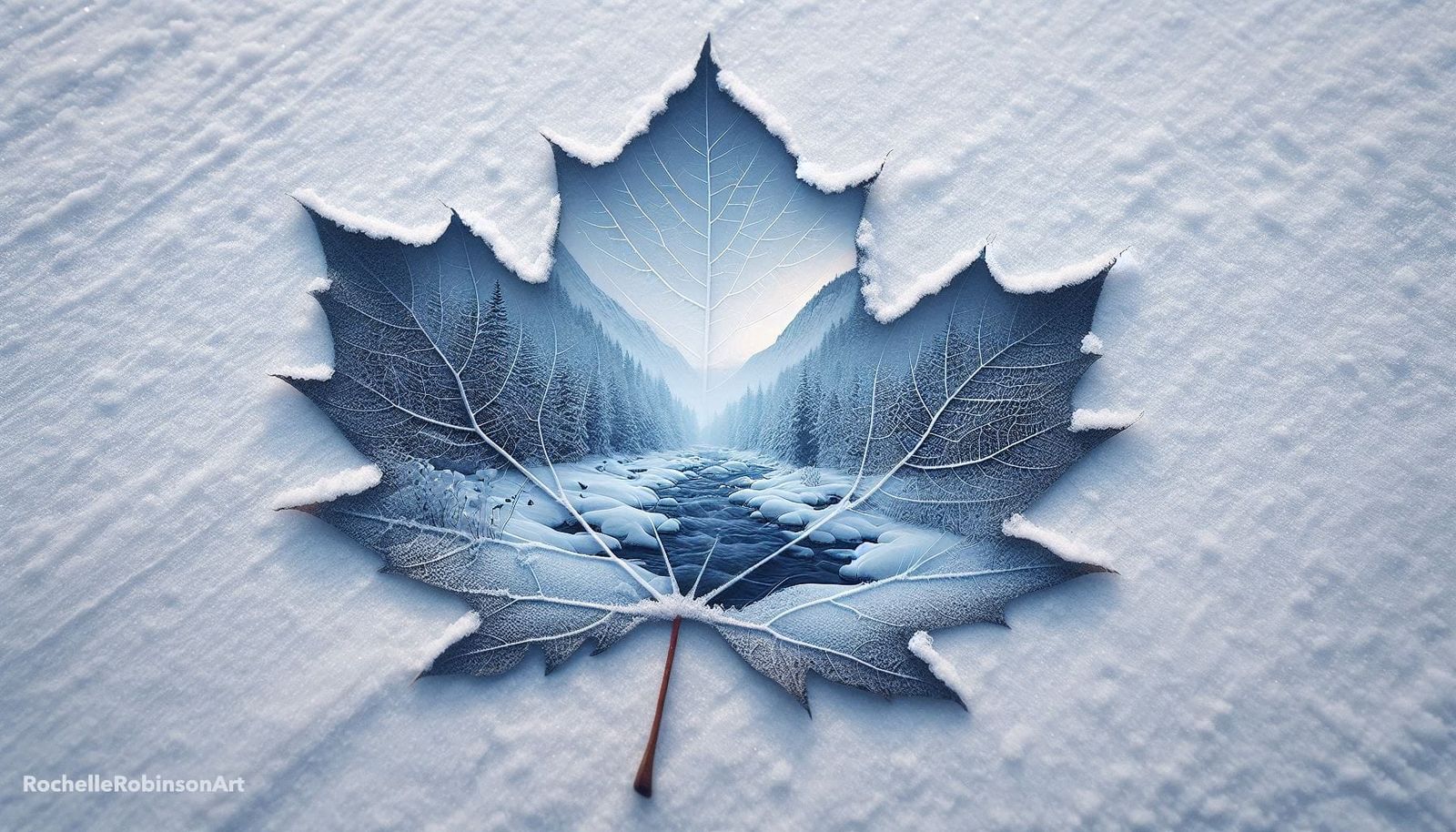 Leaf Art - Winter Landscape