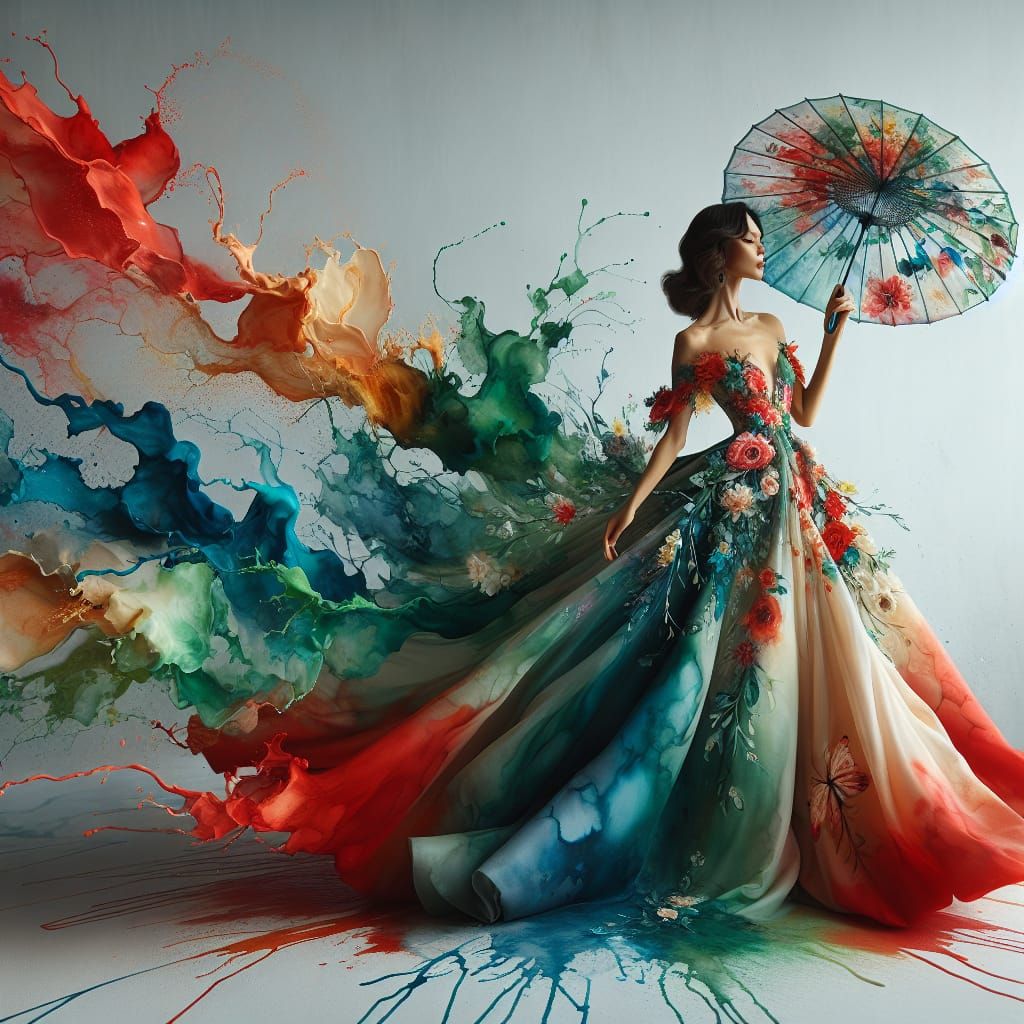 Watercolor Gown  by @T White