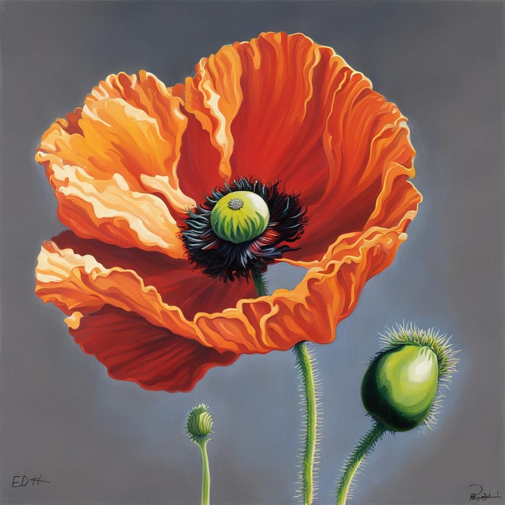 A single Poppy Flower by Ed Roth