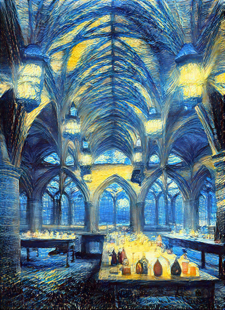 Tardis Cathedral style transfer with Starry Night