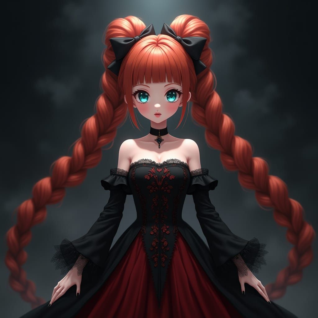 A 4K, high-resolution, masterpiece digital painting of an elegant anime character. The artwork is hyper-detailed with a clean, rendered aest...