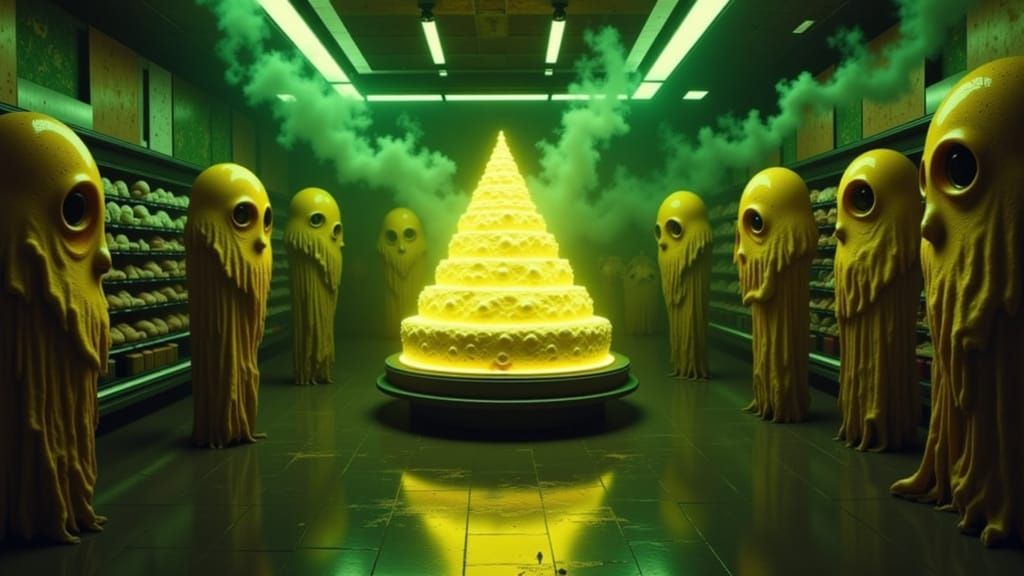 **"After midnight, the Save Rite grocery store is locked and dark—except for the bakery section, where a hidden ritual unfolds. Towering ant...