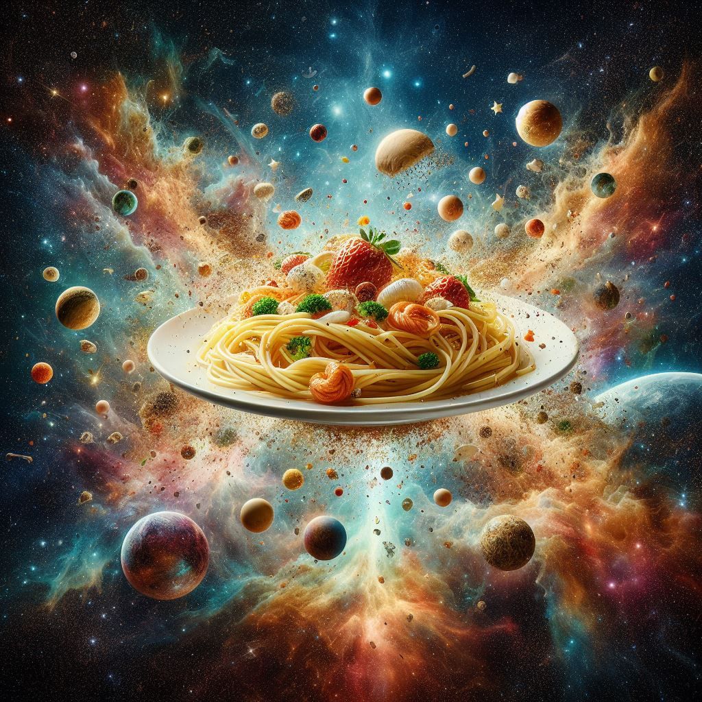 Floating plate of spaghetti