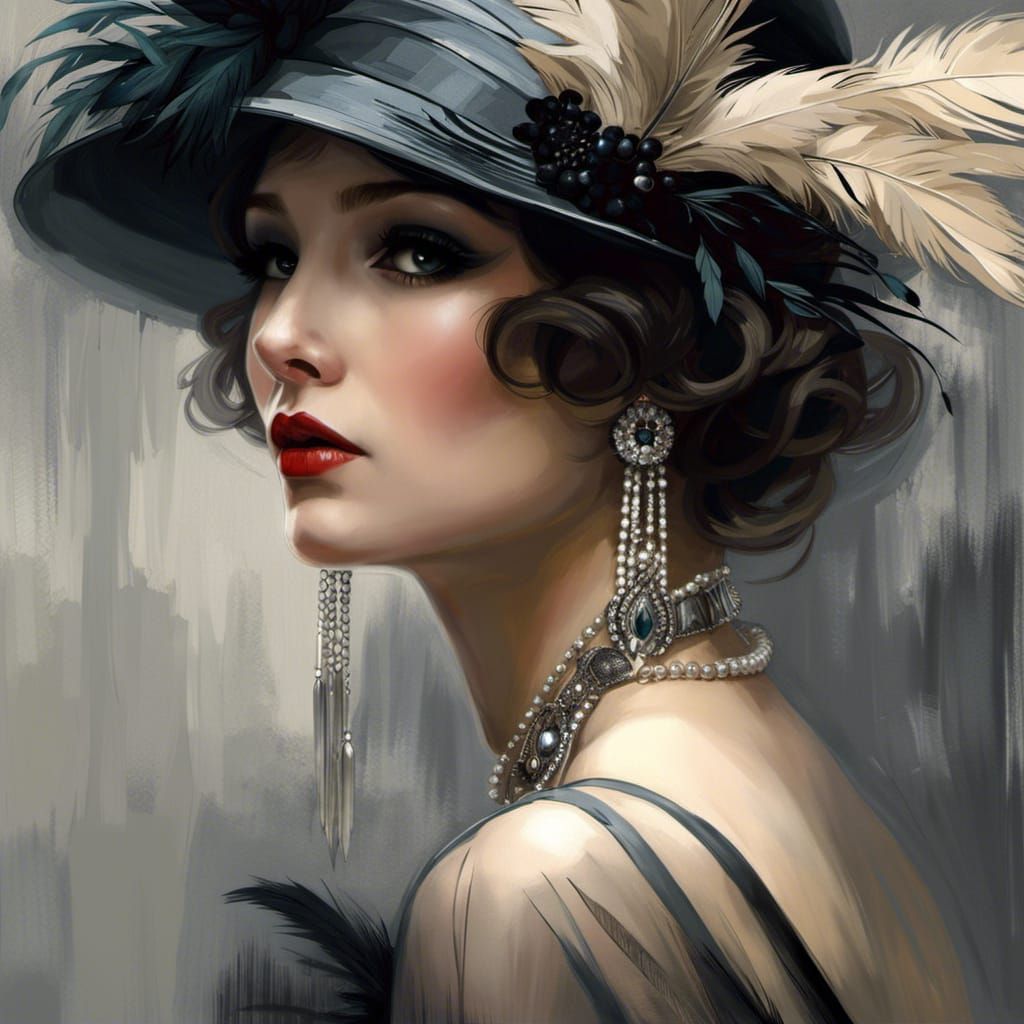 1920’s Flapper Girl - AI Generated Artwork - NightCafe Creator