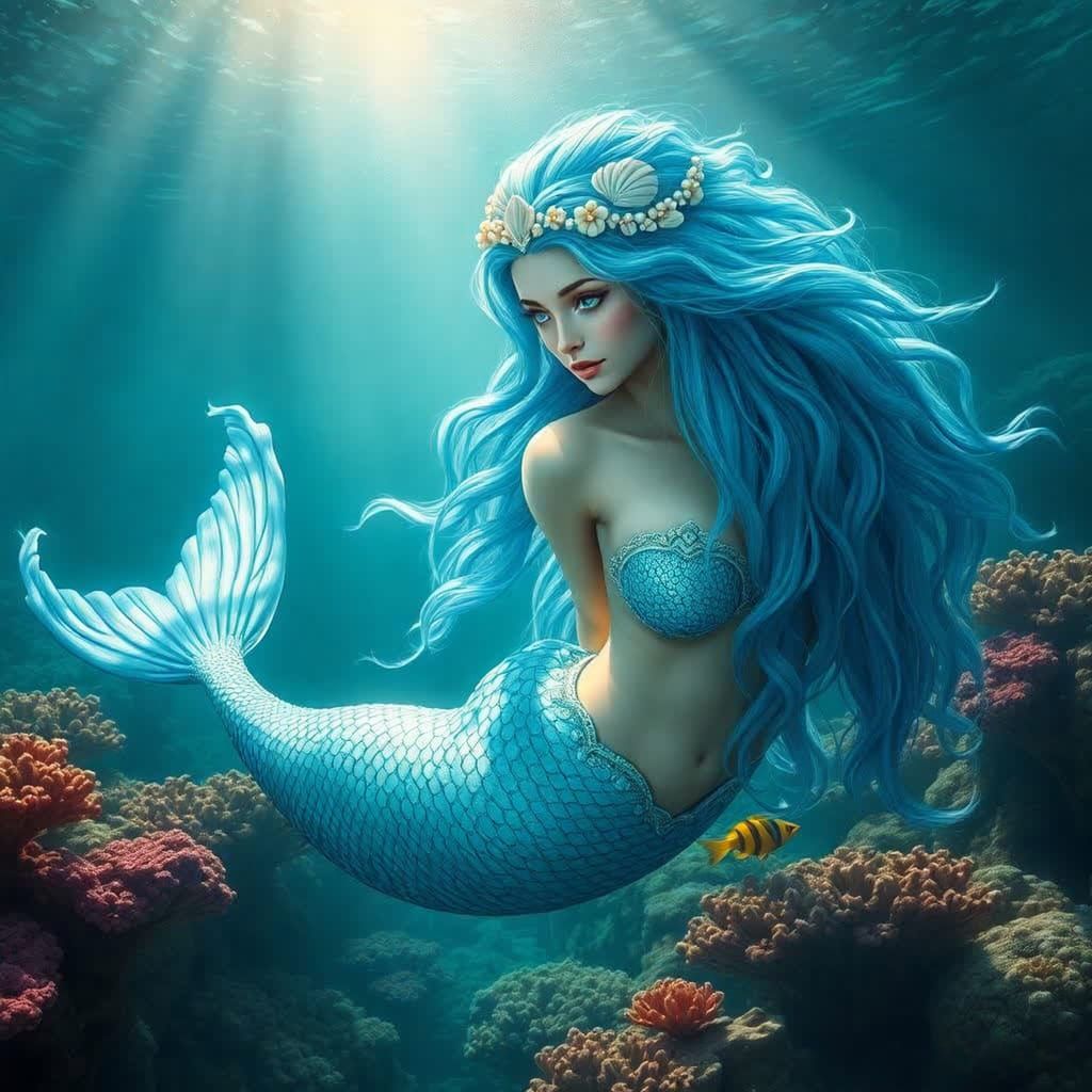 Blue-Haired Mermaid
