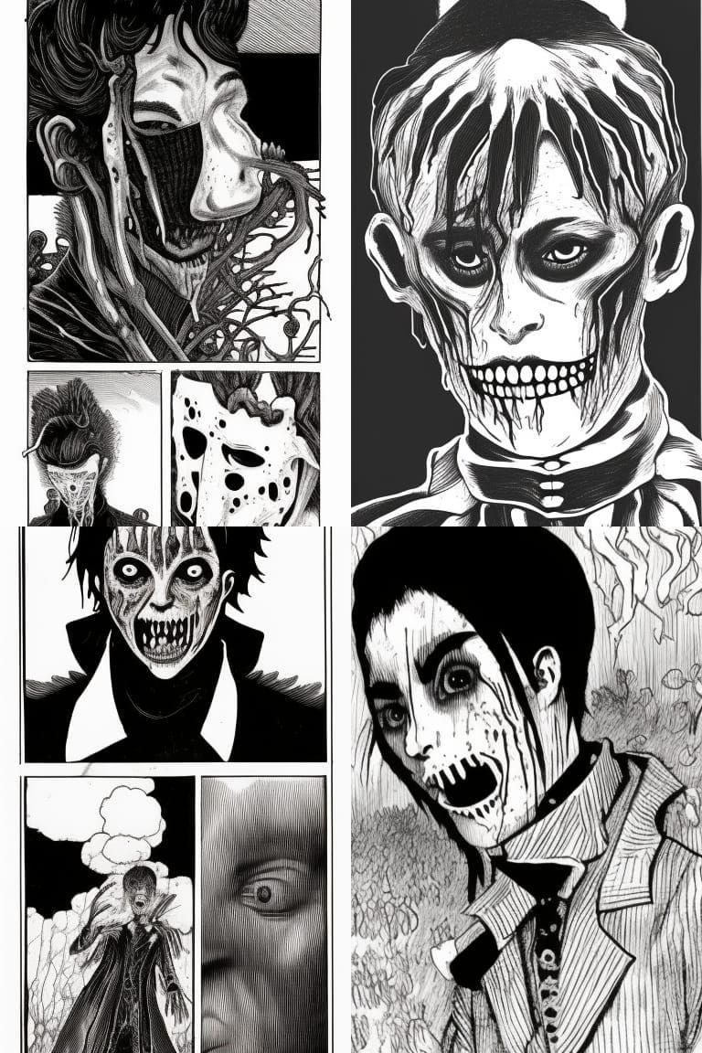 Black and white Victorian vampire wearing a disgusting gory ...