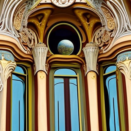Cosmic bubbles. art nouveau rococo architecture