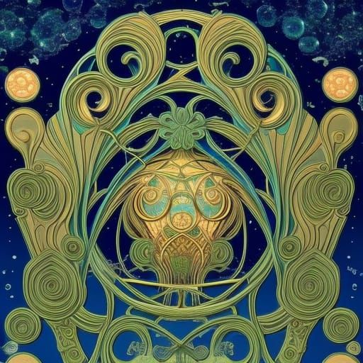 Cosmic bubbles. art nouveau rococo architecture