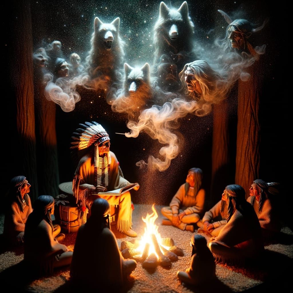 Native American  storyteller the boy who cried wolf  by @Upallnight