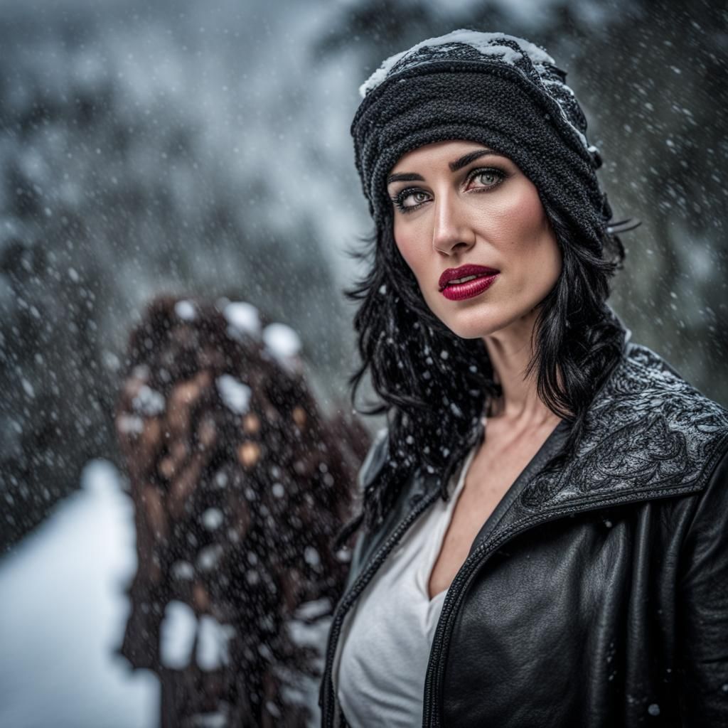 Laura Loomer dressed in leather visits Fiji during a snow st...