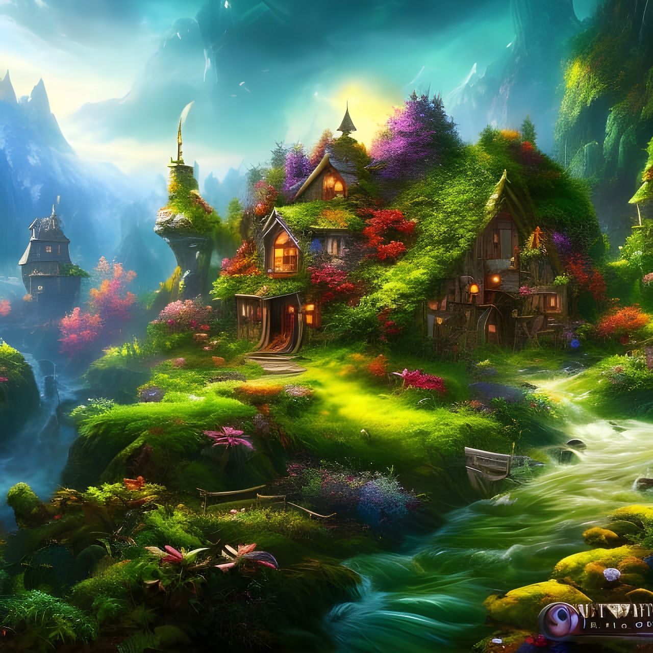 Fantasy fairy house - AI Generated Artwork - NightCafe Creator