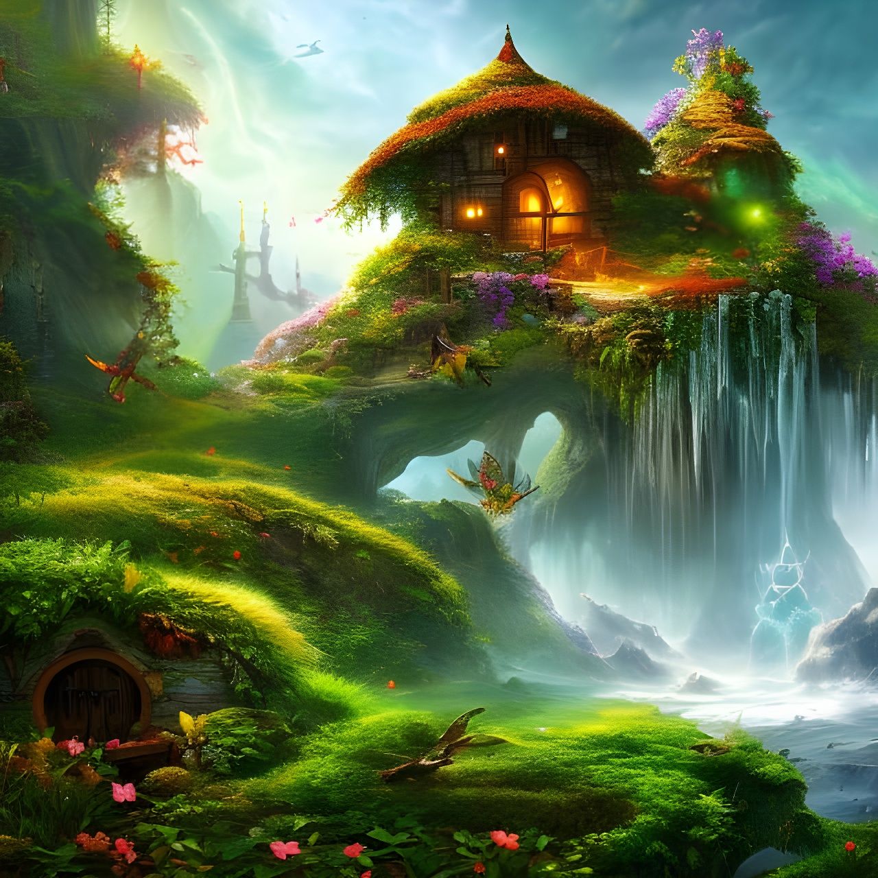 Fantasy fairy house - AI Generated Artwork - NightCafe Creator