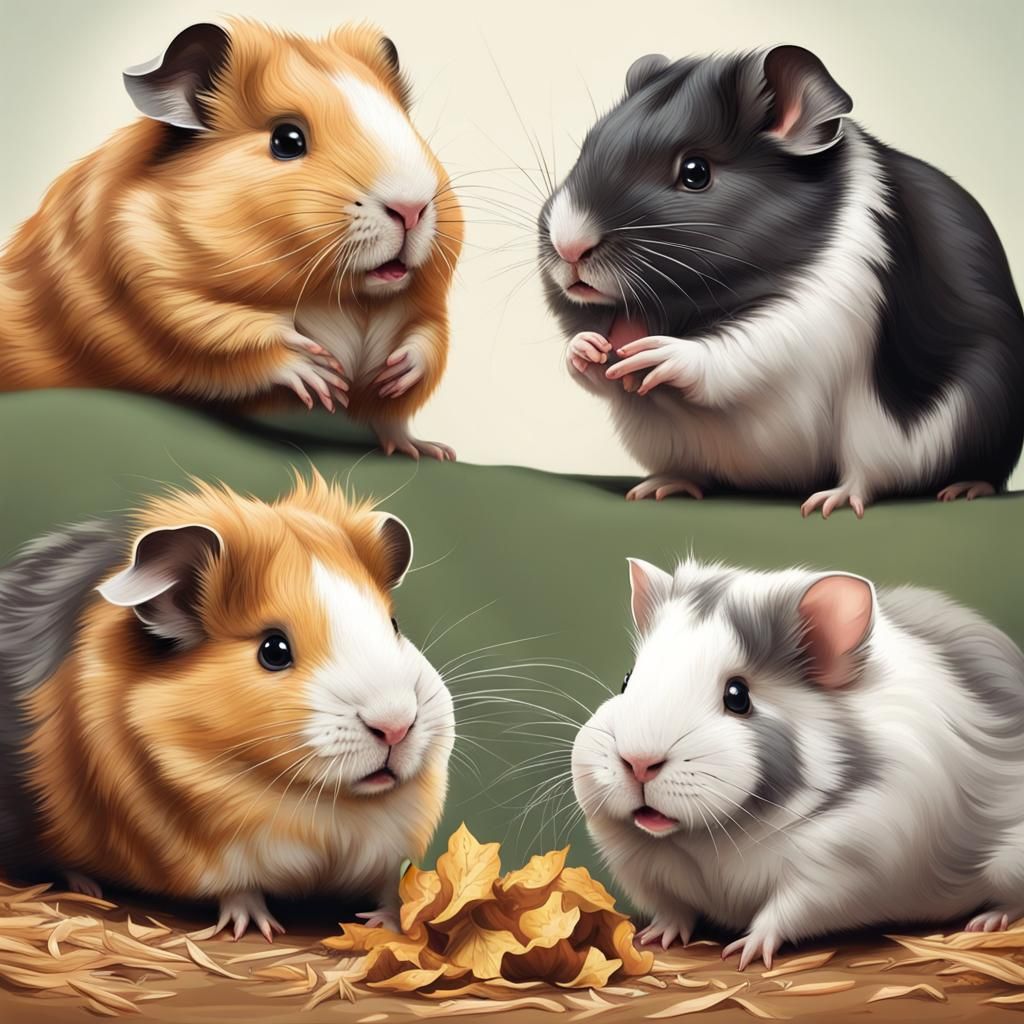 Eating guinea pigs and chinchillas. Extreme detail. Action, ...
