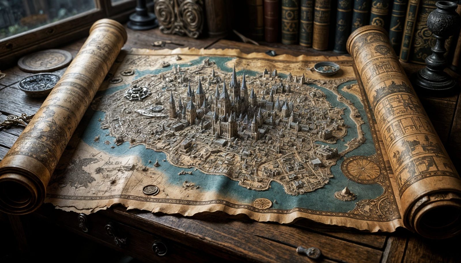Gothic City Map Unfurled 🗺️✨