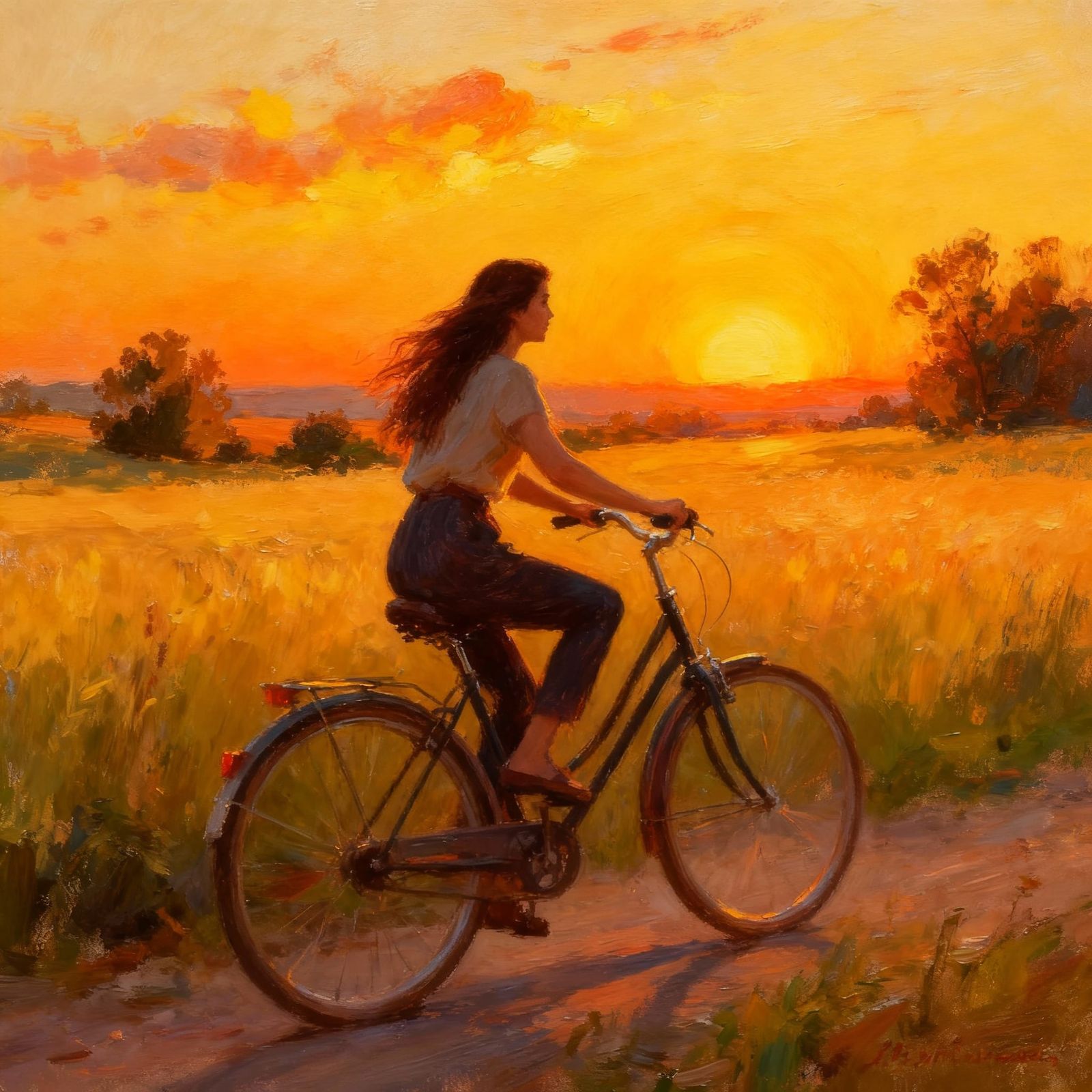 Person on a Grassy Field