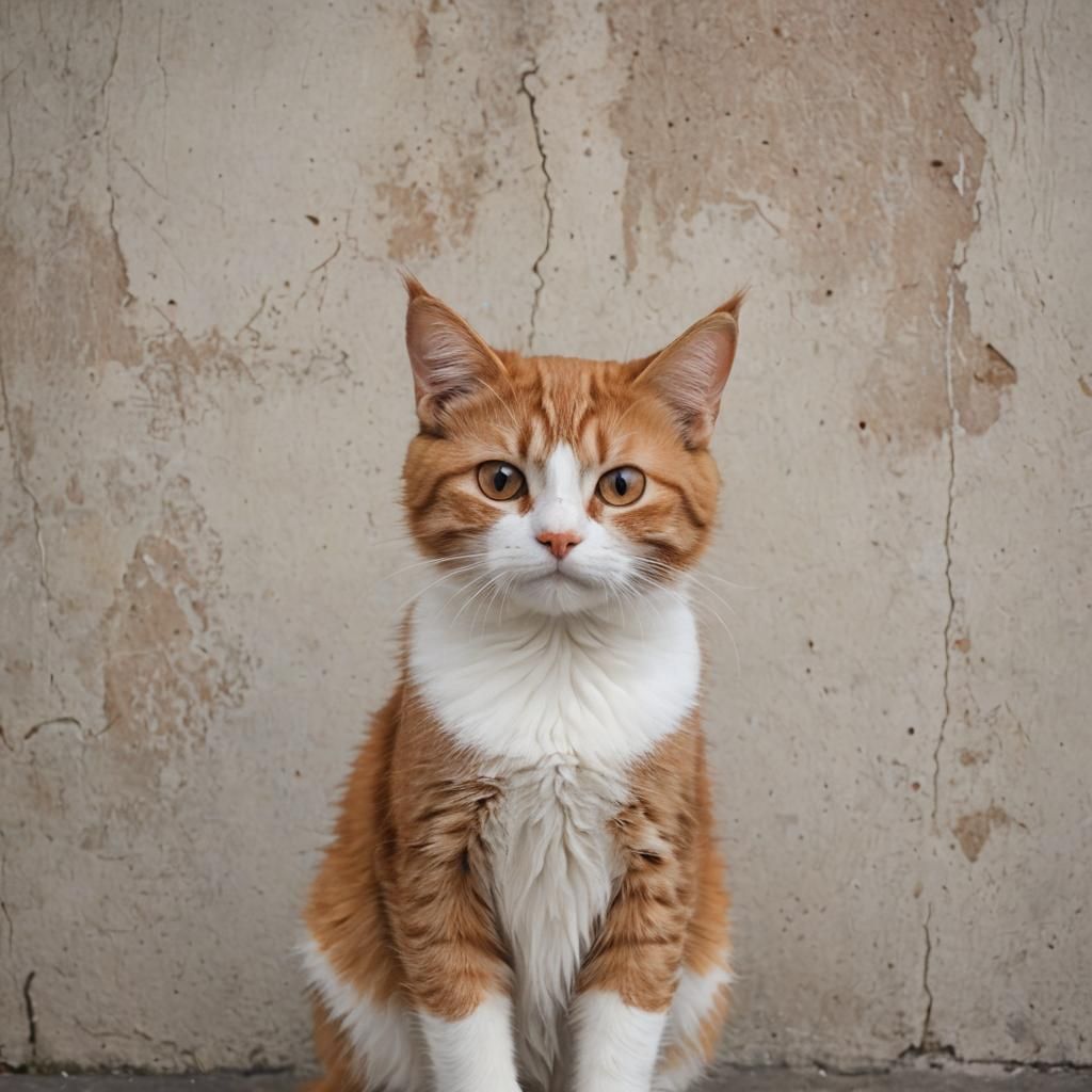 Red and withe cat