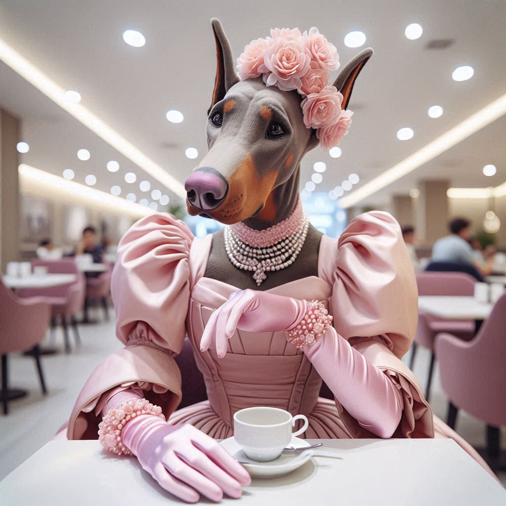 humanoid female doberman