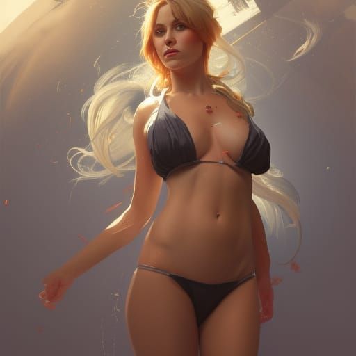 Brooke Wylde school of bikini modeling, small class - AI Generated