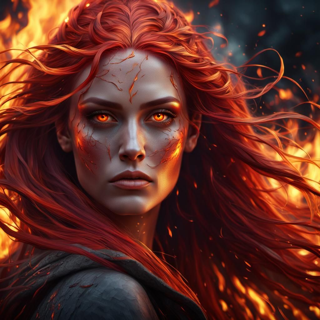 Firey Portrait Heavy Fire  by @Fotoqueen