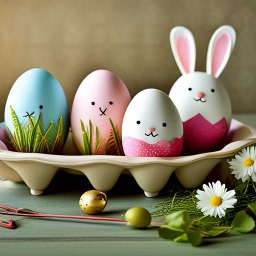 Decorated Pretty Eggs - Ai Generated Artwork - Nightcafe Creator