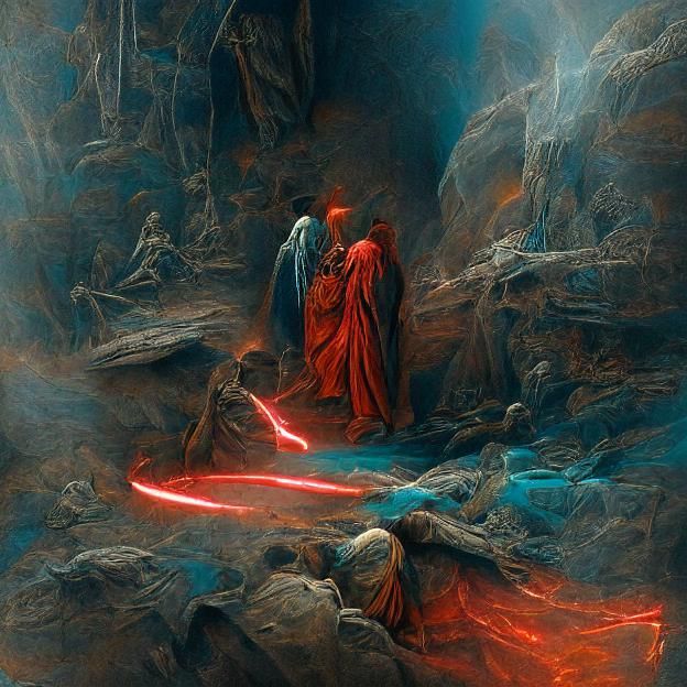 Obi-Wan Kenobi vs Anakin Skywalker duel on Mustafar